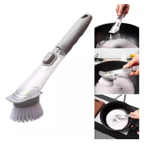 Cepillo Lavaplatos Con Dispensador Jabon